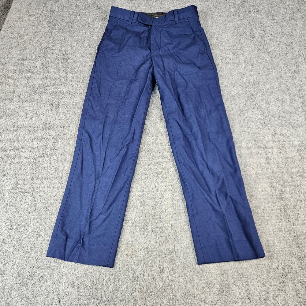 Calvin Klein Boys Navy Blue‎ Dress Pants Size 8 Regular Wool Blend Flat Front